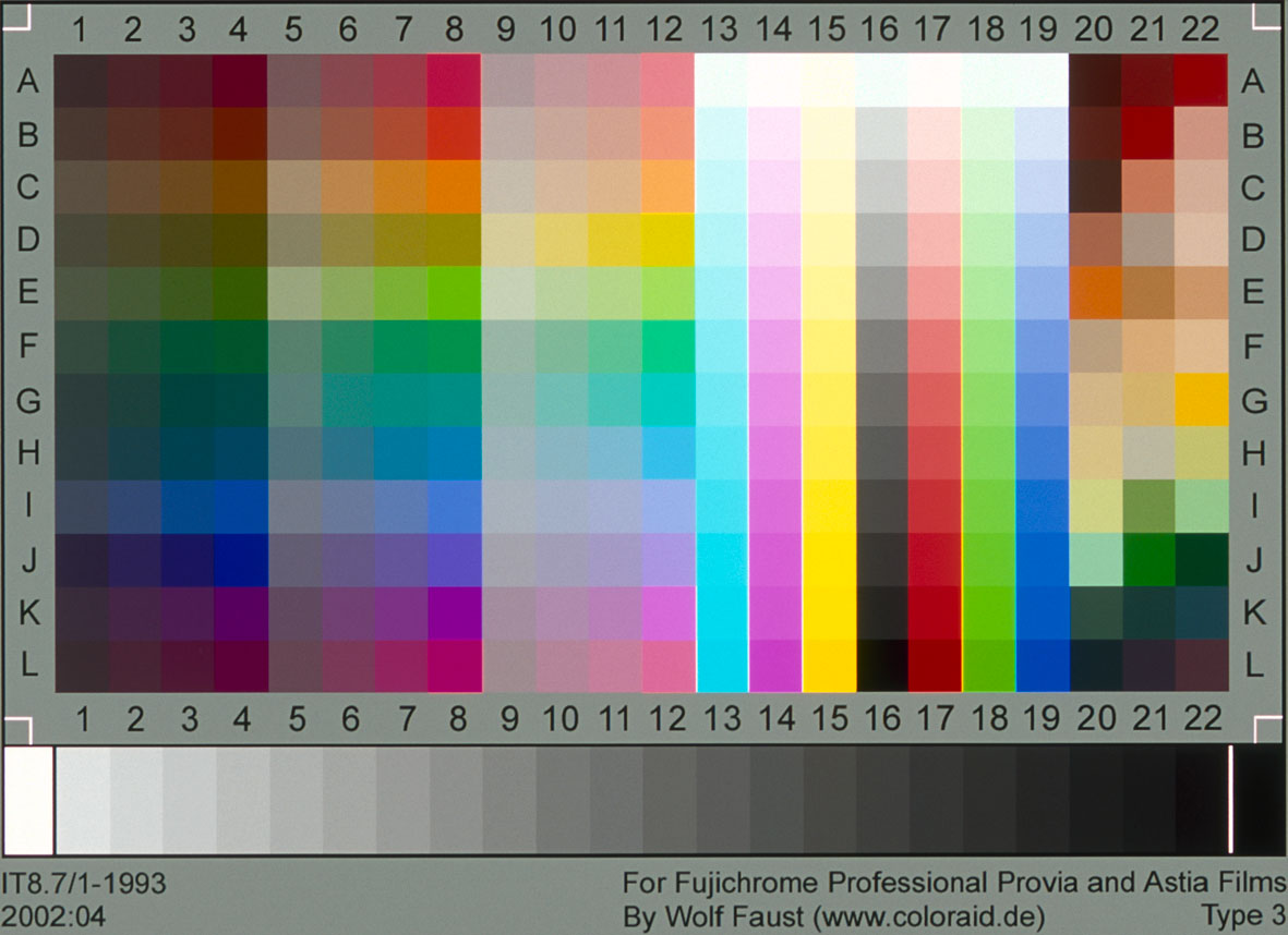 thumbnail image 2 of Fuji 35mm Slide IT8 Calibration Target – Color E-6, 100 ISO, Single Frame Mount 2 of 3